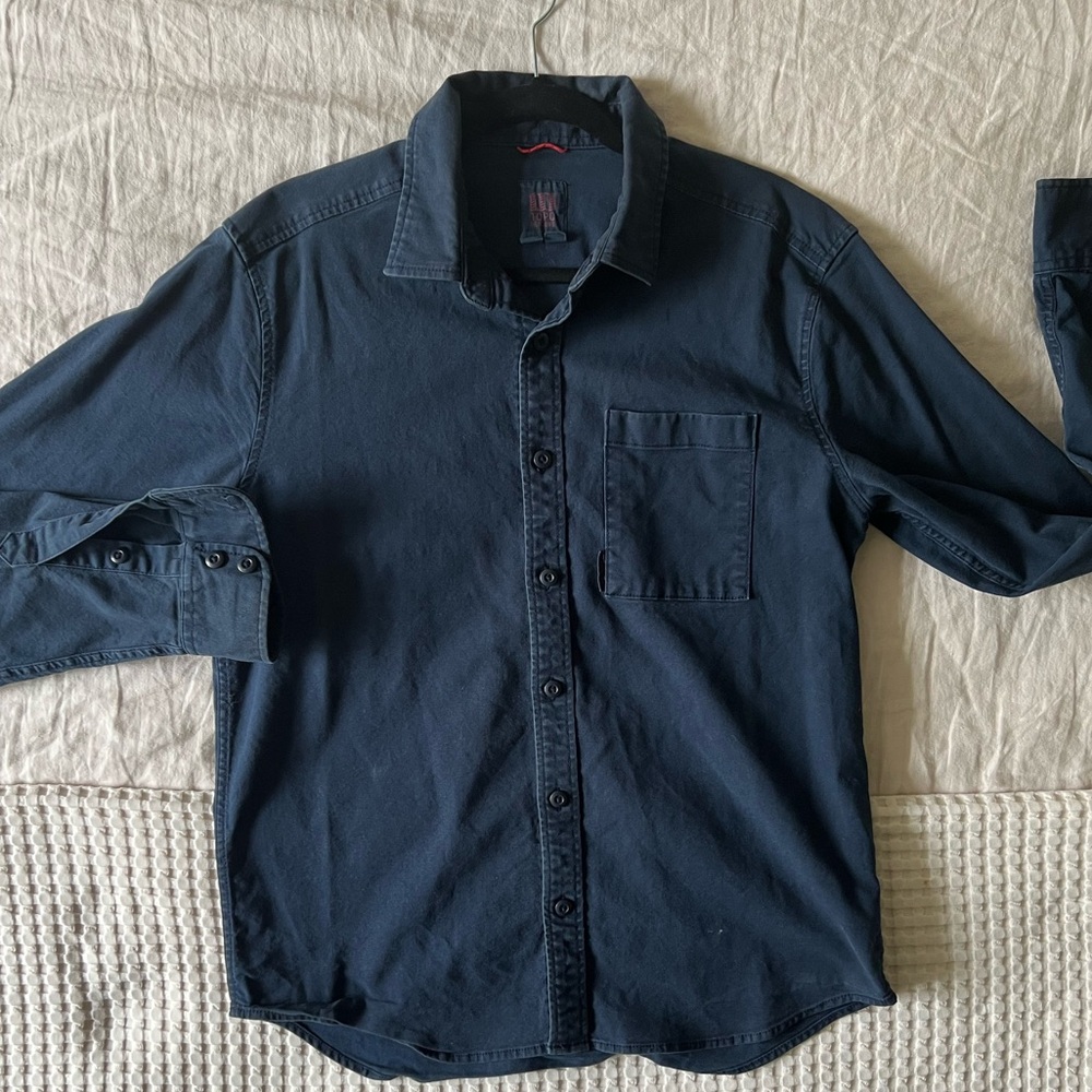 Topo Designs Dark Blue Casual Button-Down Shirt